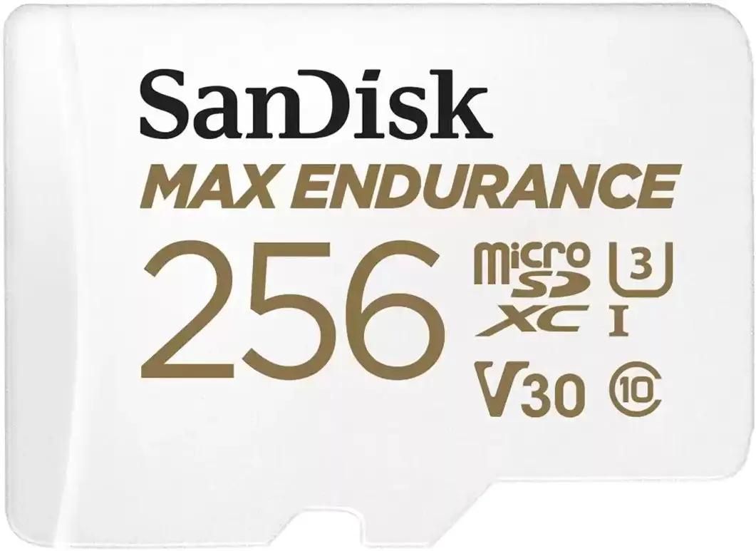 Карта памяти microSDXC UHS-I U3 Sandisk Max Endurance 256 ГБ, 100 МБ/с, Class 10, SDSQQVR-256G-GN6IA,  1 шт., переходник SD