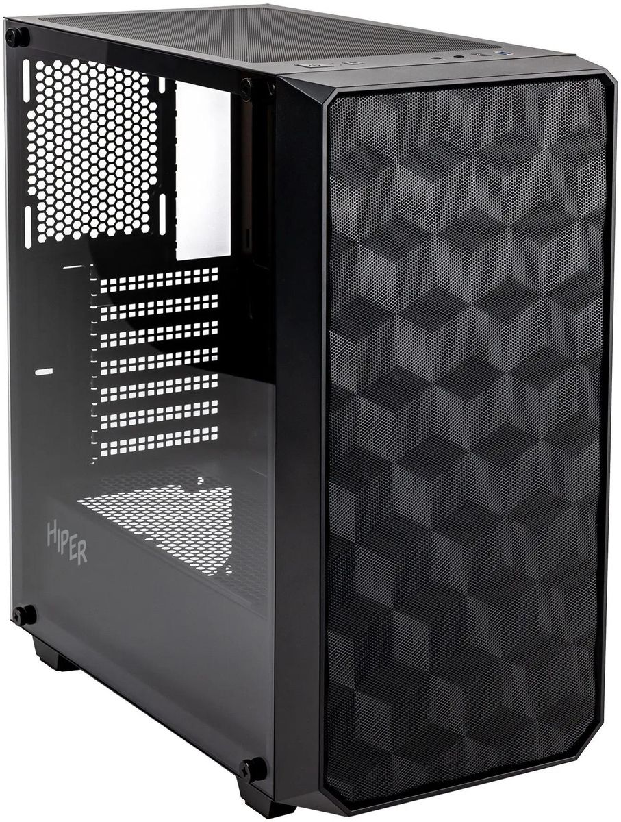 Корпус ATX HIPER BH34-1, Midi-Tower, без БП,  черный