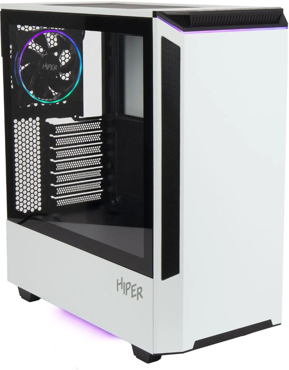 Корпус ATX HIPER PW81, Midi-Tower, без БП,  белый