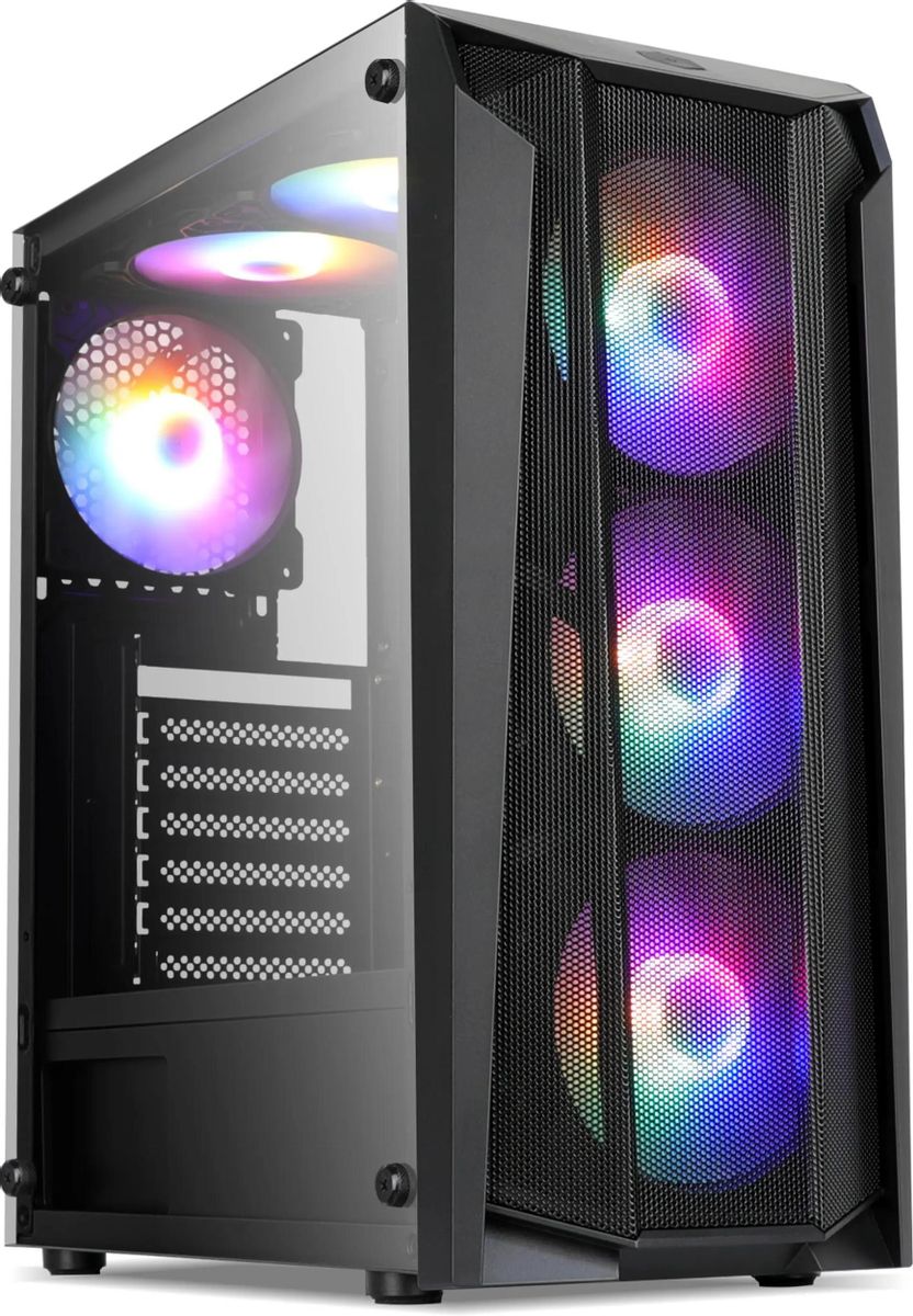 Корпус ATX Oklick OCC-MD302, Midi-Tower, без БП,  черный