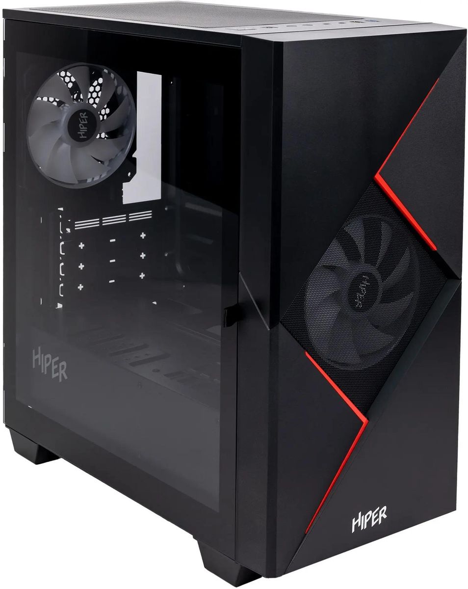 Корпус mATX HIPER Cyclops BR, Mini-Tower, без БП,  черный