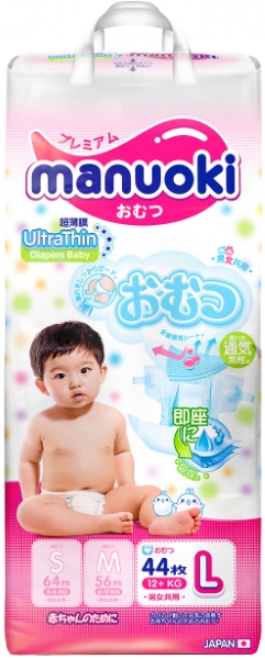 Manuoki Diapers L / 44 pcs