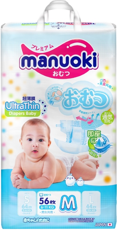 Manuoki Diapers M / 56 pcs