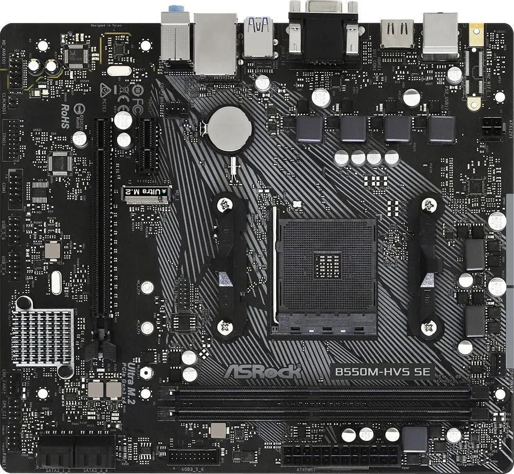 Материнская плата ASROCK B550M-HVS SE, SocketAM4, AMD PRO565, mATX, Ret