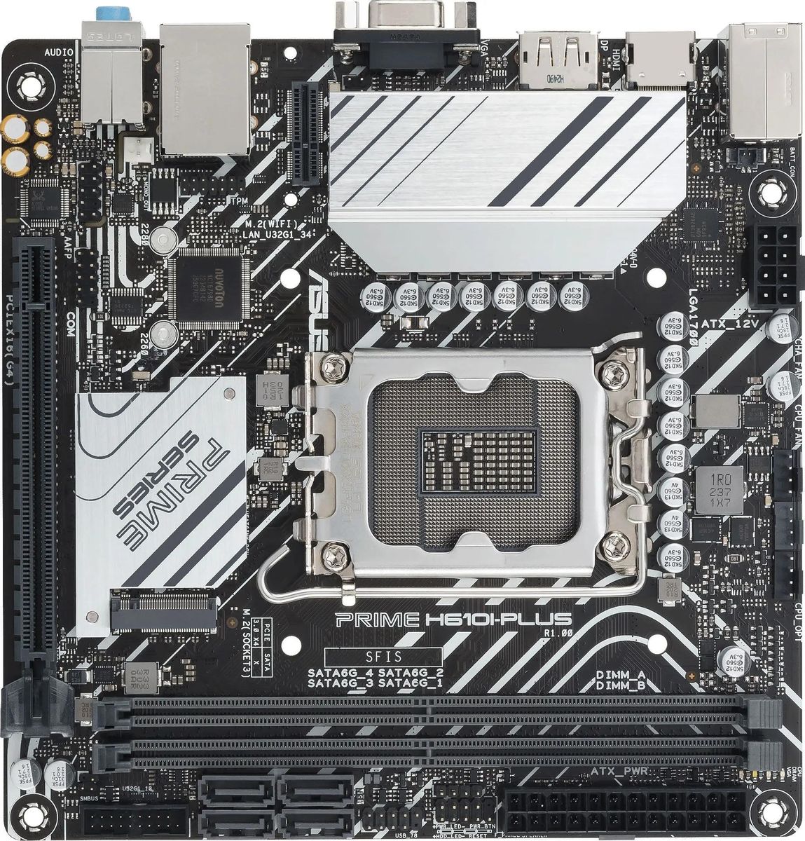 Материнская плата ASUS PRIME H610I-PLUS-CSM, LGA 1700, Intel H610, mini-ITX, Ret