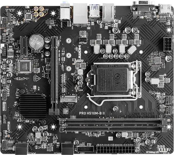 Материнская плата MSI PRO H510M-B II (10Gen only), LGA 1200, Intel H470, mATX, Ret