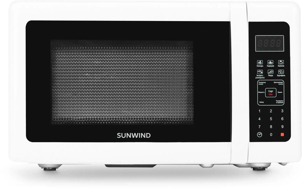 Микроволновая печь SunWind SUN-MW005, 700Вт, 20л, белый /черный