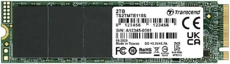 SSD накопитель Transcend 115S TS2TMTE115S 2ТБ, M.2 2280, PCIe 3.0 x4,  NVMe,  M.2