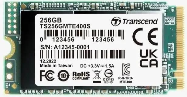 SSD накопитель Transcend 400S TS256GMTE400S 256ГБ, M.2 2242, PCIe 3.0 x4,  NVMe,  M.2