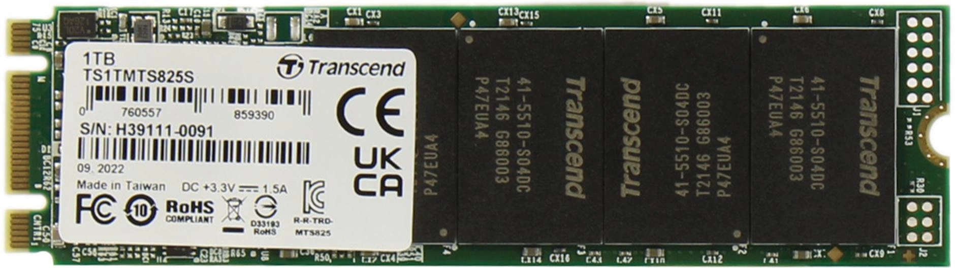 SSD накопитель Transcend 825S TS1TMTS825S 1ТБ, M.2 2280, SATA III,  M.2