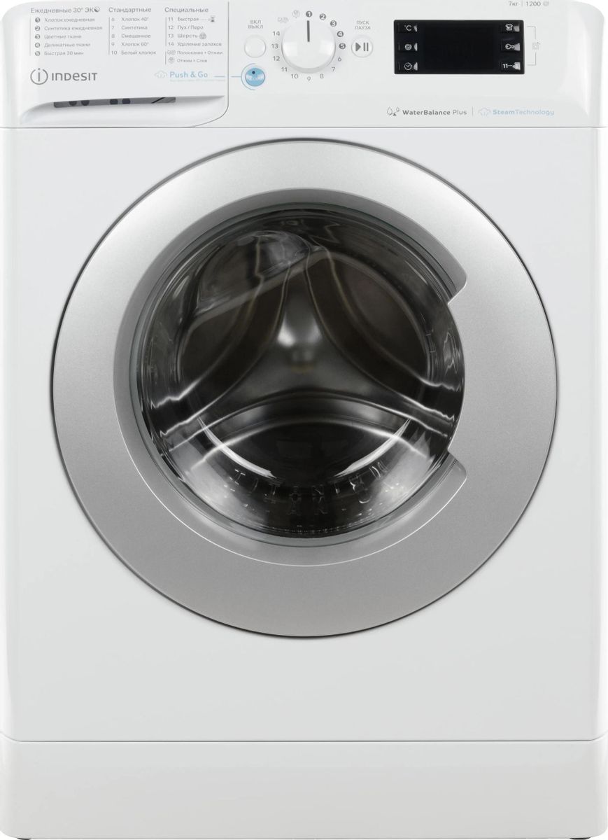 Стиральная машина Indesit BWSE 71252X WSV RU, с фронтальной загрузкой, с паром, 7кг, 1200об/мин