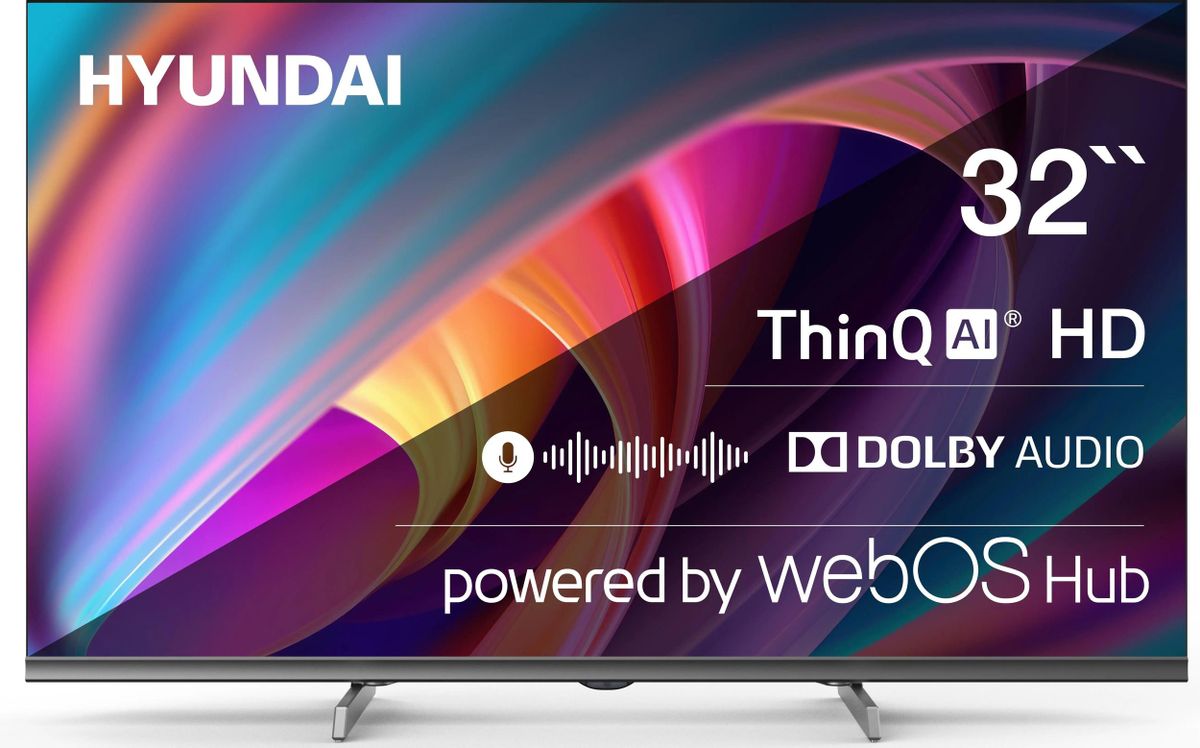 Телевизор LED Hyundai 32&quot; H-LED32BS5100 WebOS Frameless Metal черный/серый HD 60Hz DVB-T DVB-T2 DVB-C DVB-S DVB-S2 USB WiFi Smart TV