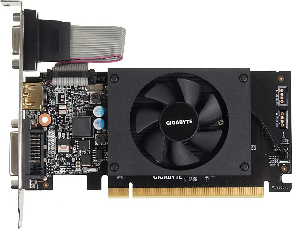 Видеокарта GIGABYTE NVIDIA  GeForce GT 710 GV-N710D3-2GL 2ГБ DDR3, Low Profile,  Ret