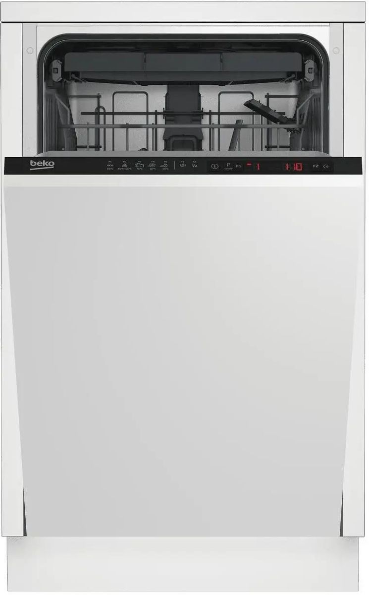 Встраиваемая посудомоечная машина Beko BDIS 25961,  узкая, ширина 44.8см, полновстраиваемая, загрузка 9 комплектов