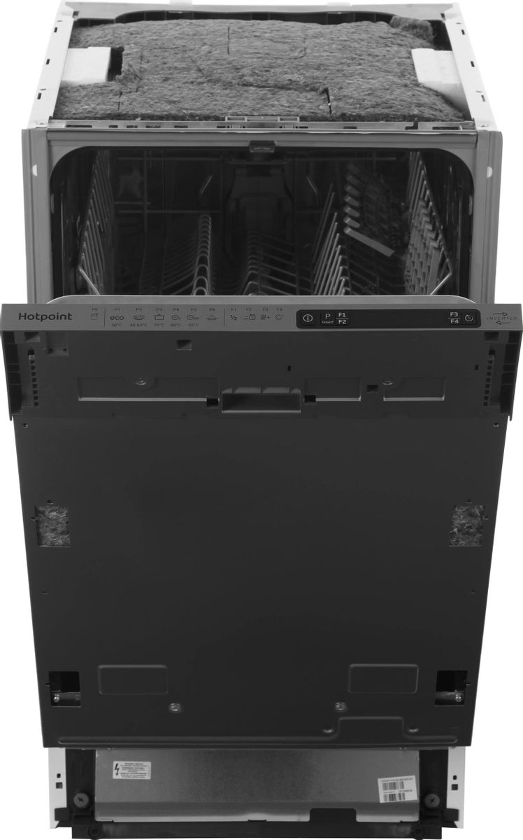 Встраиваемая посудомоечная машина HOTPOINT HIS 1C69,  узкая, ширина 44.8см, полновстраиваемая, загрузка 10 комплектов