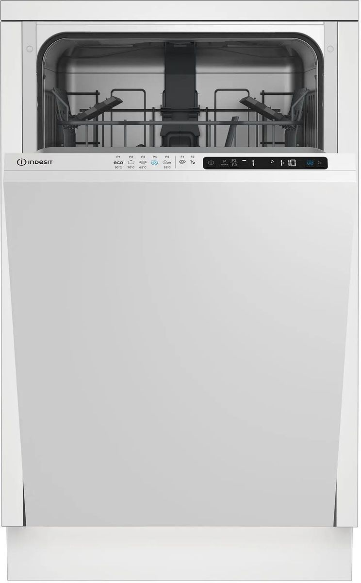 Встраиваемая посудомоечная машина Indesit DIS 1C50,  узкая, ширина 44.8см, полновстраиваемая, загрузка 9 комплектов, белый