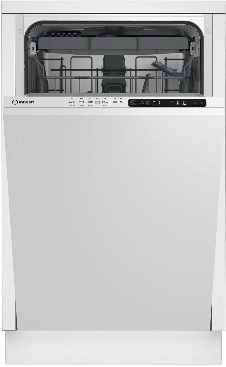 Встраиваемая посудомоечная машина Indesit DIS 2C50,  узкая, ширина 44.8см, полновстраиваемая, загрузка 9 комплектов, белый