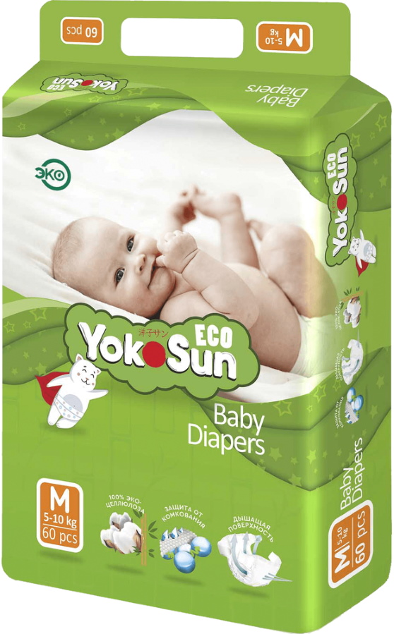 Yokosun Eco Diapers M / 60 pcs