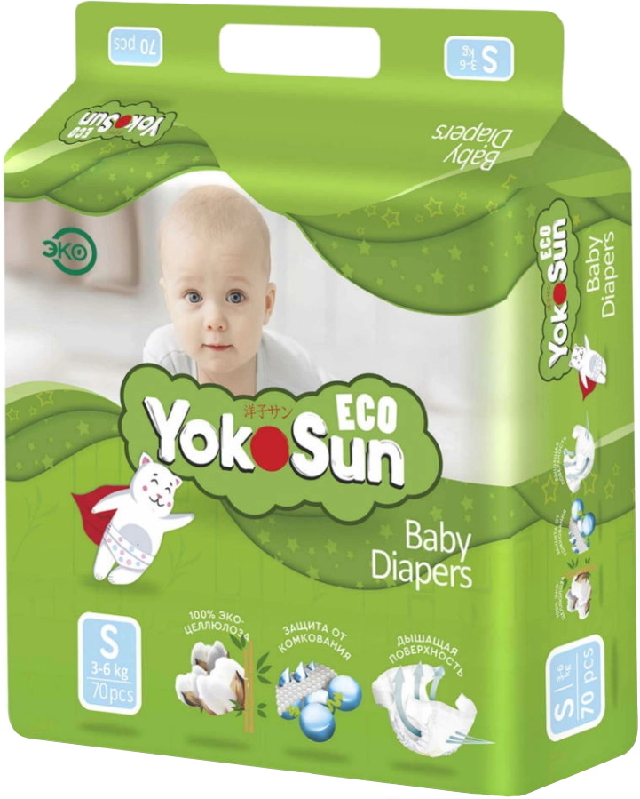 Yokosun Eco Diapers S / 70 pcs